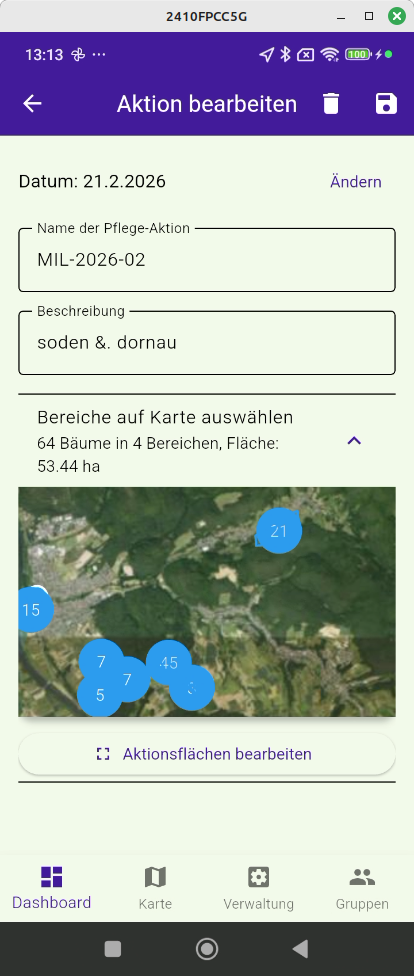 Screenshot: Aktion bearbeiten